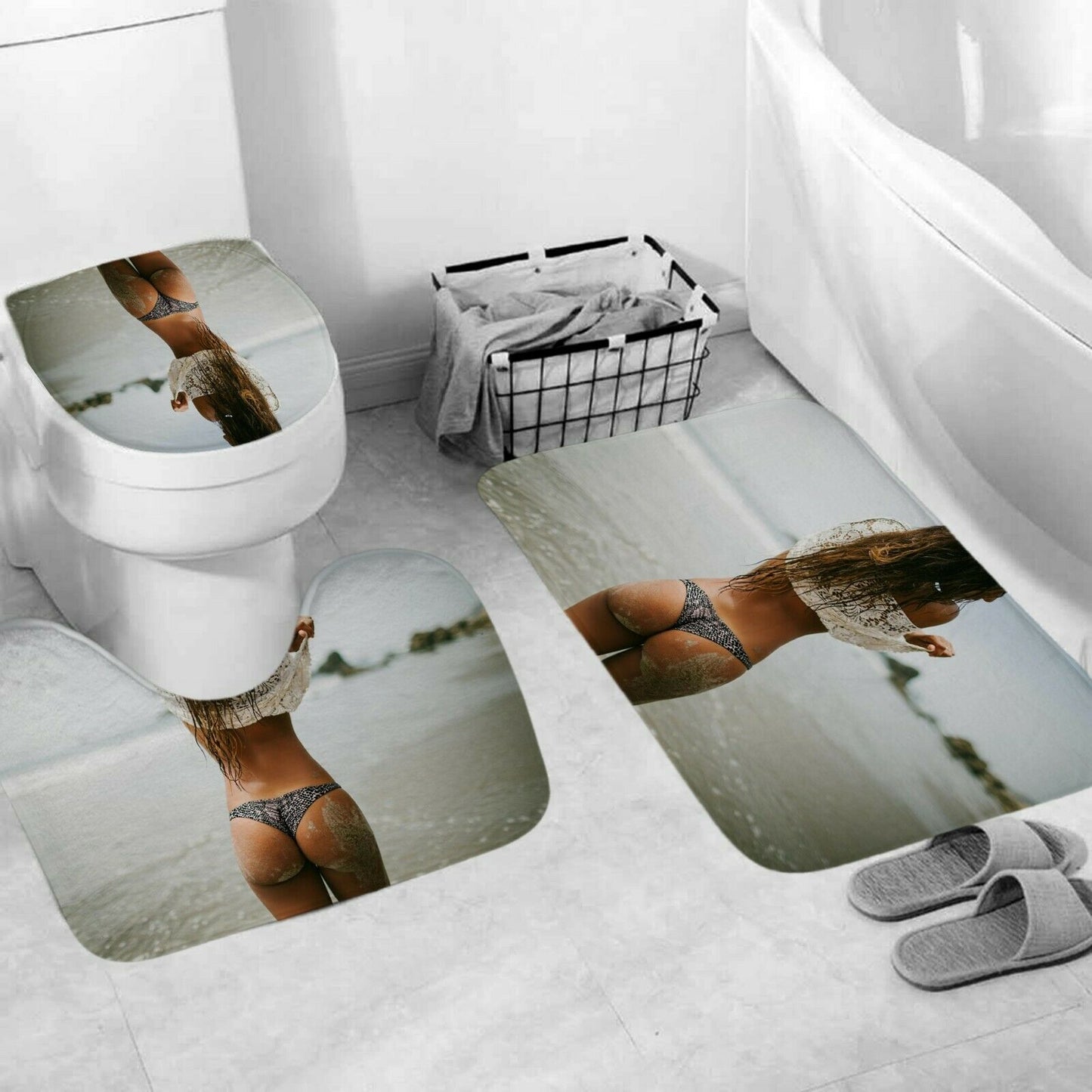 Sexy Woman Fabric Shower Curtain-STYLEGOING