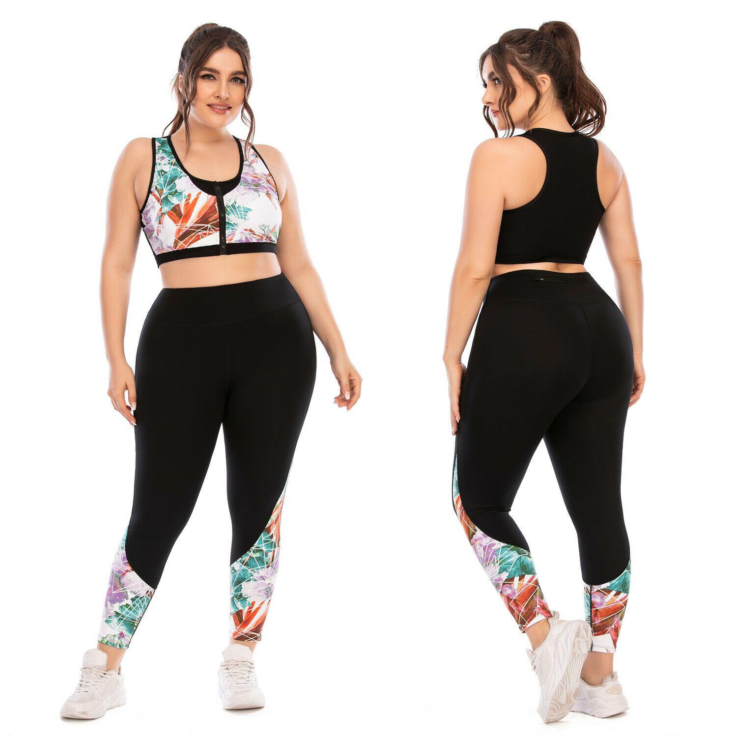 Women's Plus Size Yoga Set Fitness Gym Running Sports Outfit-STYLEGOING