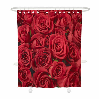 Red Rose Fabric Shower Curtain-STYLEGOING
