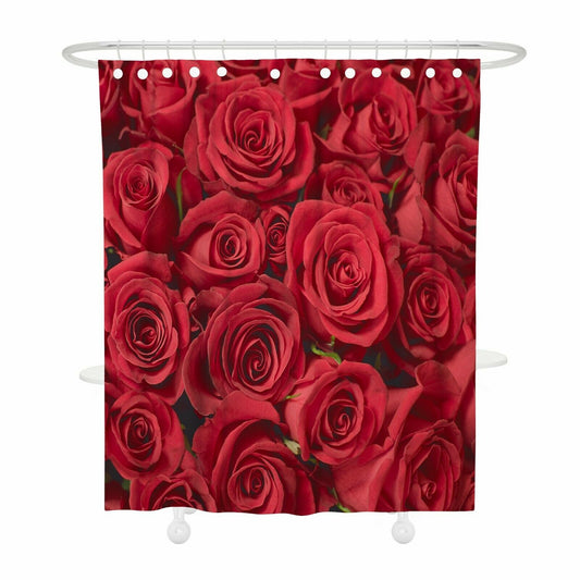 Red Rose Fabric Shower Curtain-STYLEGOING