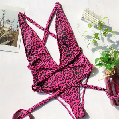 Leopard Bangdage One Piece Swimsuit-STYLEGOING