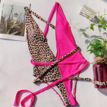 Leopard Bangdage One Piece Swimsuit-STYLEGOING