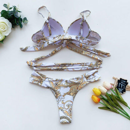 Women Bandage Bra Bikini Set-STYLEGOING