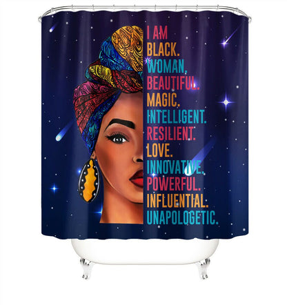 African Woman Fabric Shower Curtain-STYLEGOING