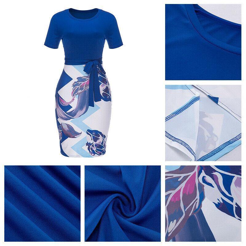 Casual Short Sleeve Bodycon Midi Dress-STYLEGOING