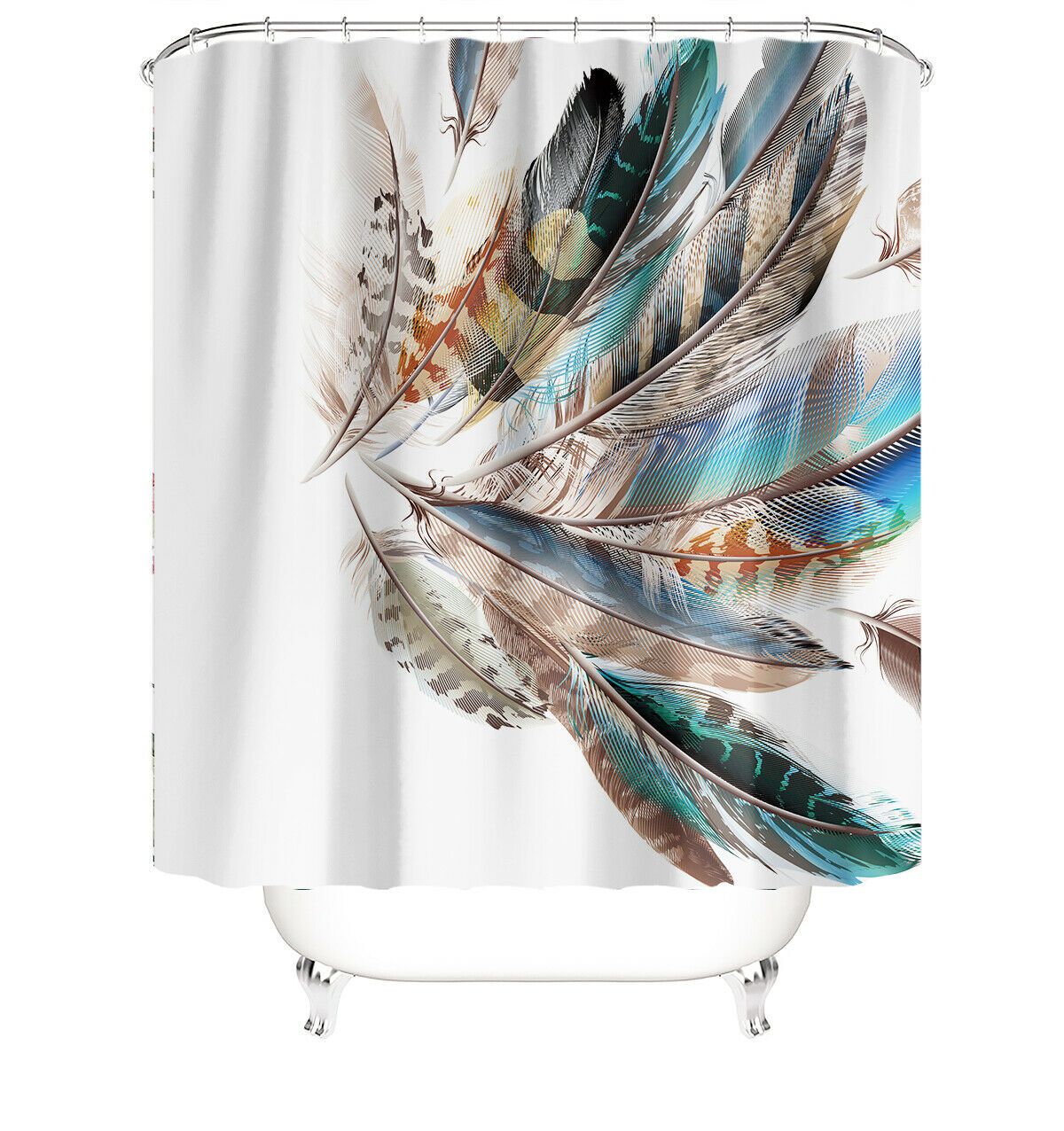 Feather Fabric Shower Curtain For Bathroom-STYLEGOING