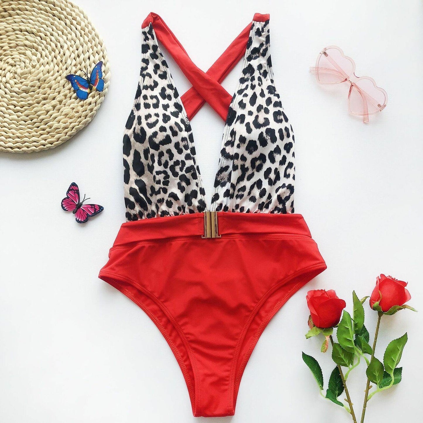 Womens Cross Back One Piece Monokini-STYLEGOING