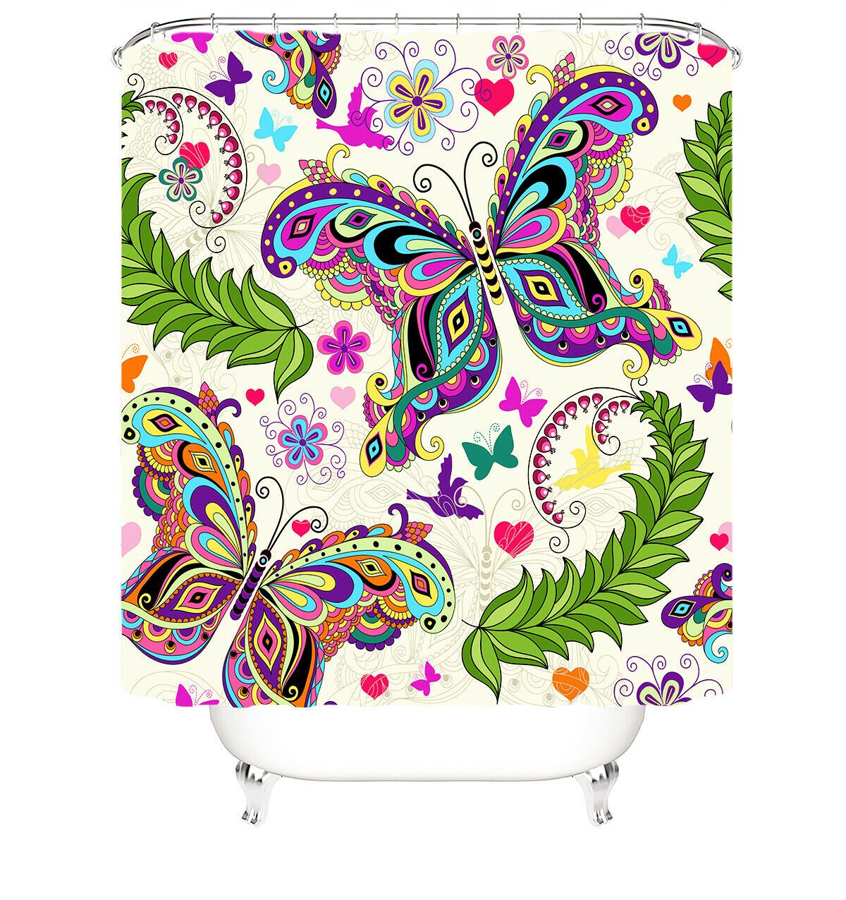 Butterfly Fabric Shower Curtain For Bathroom-STYLEGOING