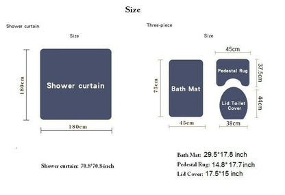 Farewell Hug Shower Curtain Bathroom Rug Set Bath Mat Non-Slip Toilet Lid Cover-STYLEGOING