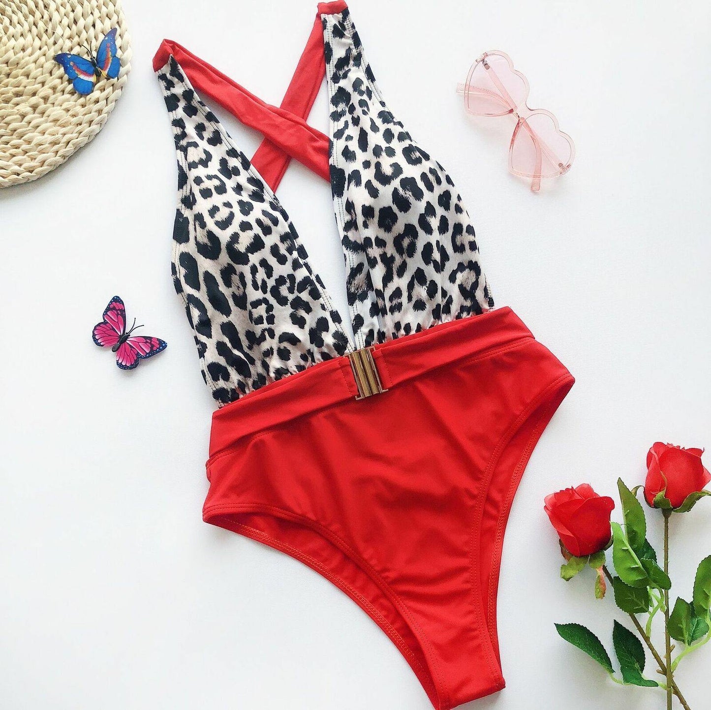 Womens Cross Back One Piece Monokini-STYLEGOING
