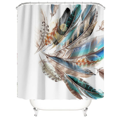 Feather Fabric Shower Curtain For Bathroom-STYLEGOING