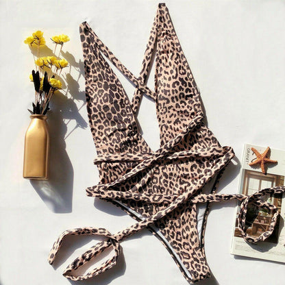 Leopard Bangdage One Piece Swimsuit-STYLEGOING