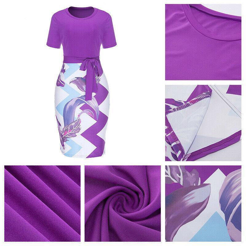 Casual Short Sleeve Bodycon Midi Dress-STYLEGOING