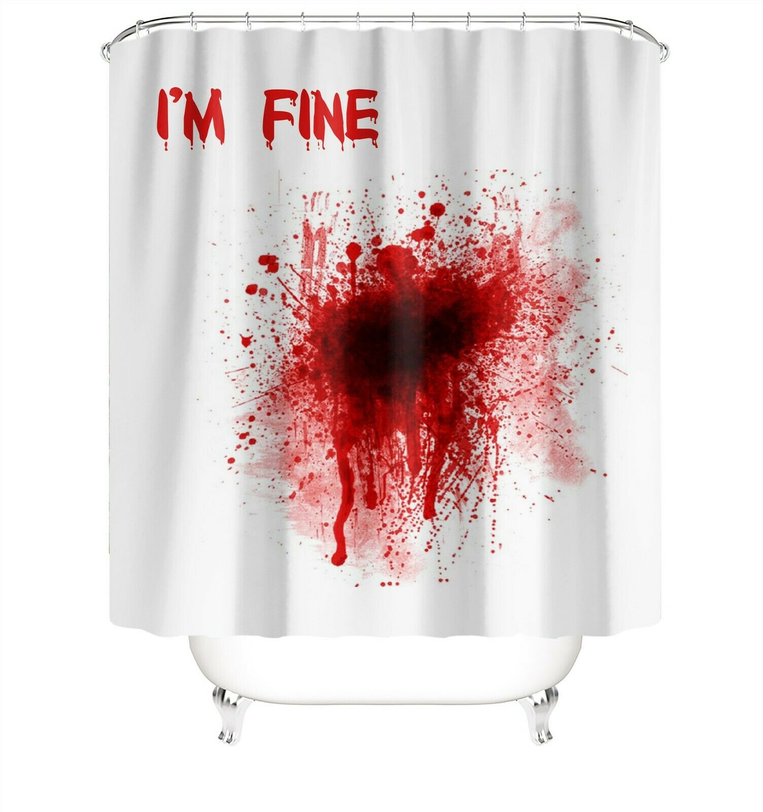 Halloween I'M FINE Fabric Shower Curtain-STYLEGOING