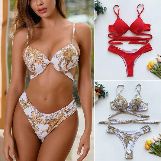 Women Bandage Bra Bikini Set-STYLEGOING
