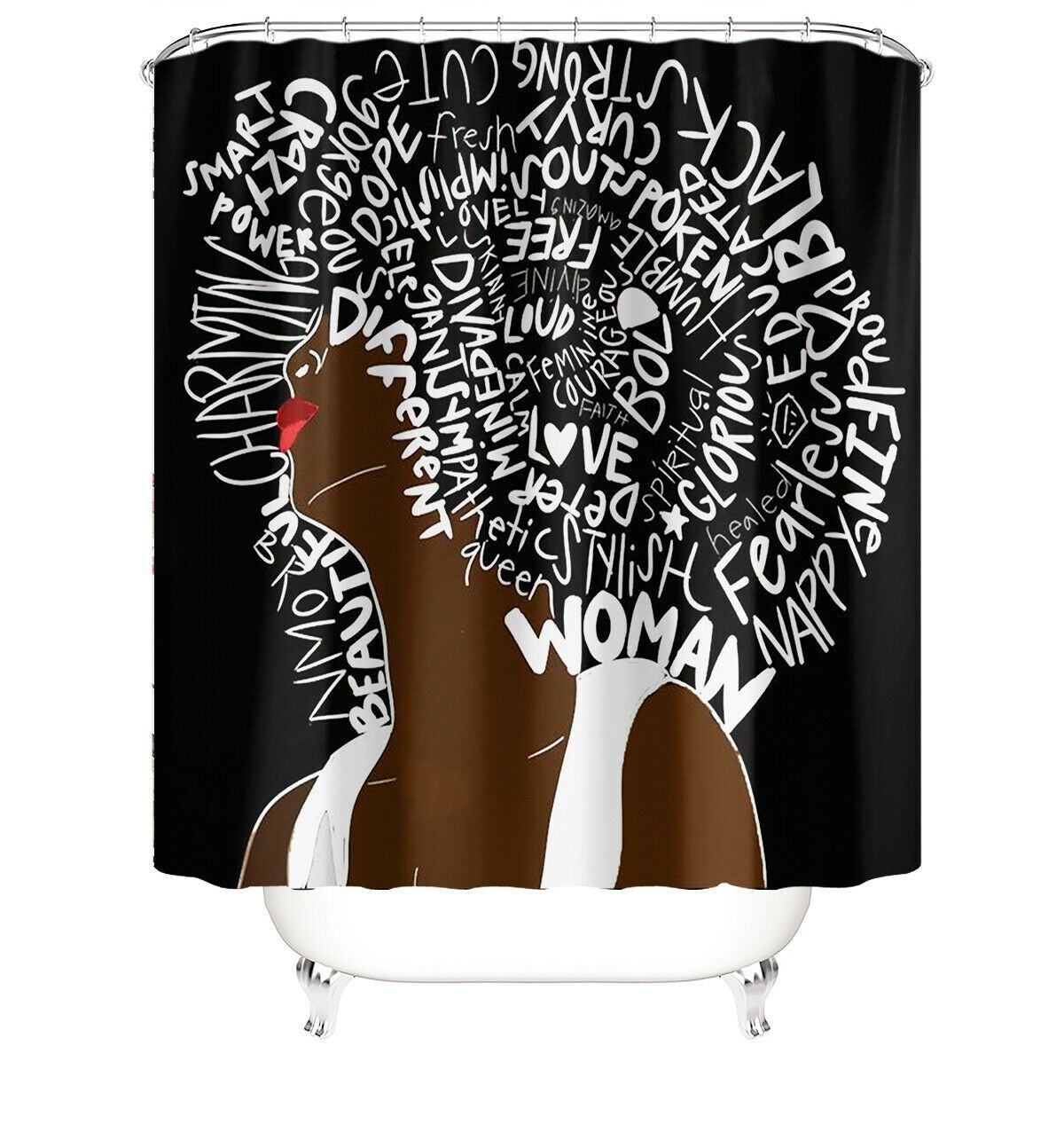 Woman Fabric Shower Curtain for Bathroom-STYLEGOING