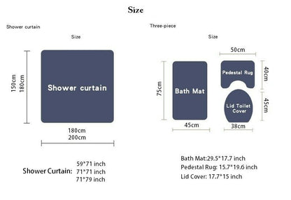 Navy Blue Butterfly Fabric Shower Curtains-STYLEGOING