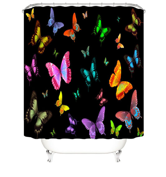 Butterflies Fabric Shower Curtain-STYLEGOING