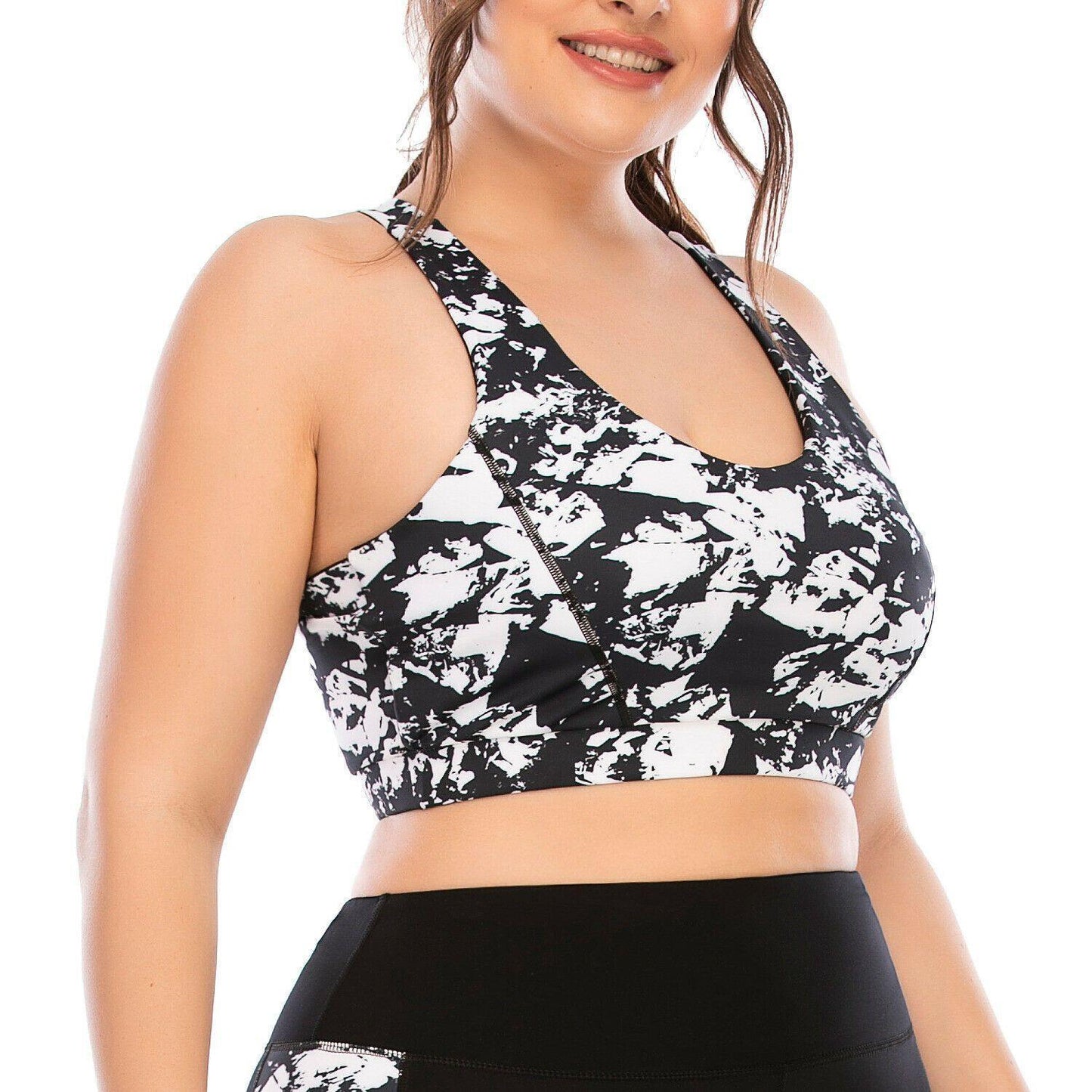 Women's Plus Size Yoga Set Gym Sports Bra Leggings Pants Fitness Jogging Outfit-STYLEGOING