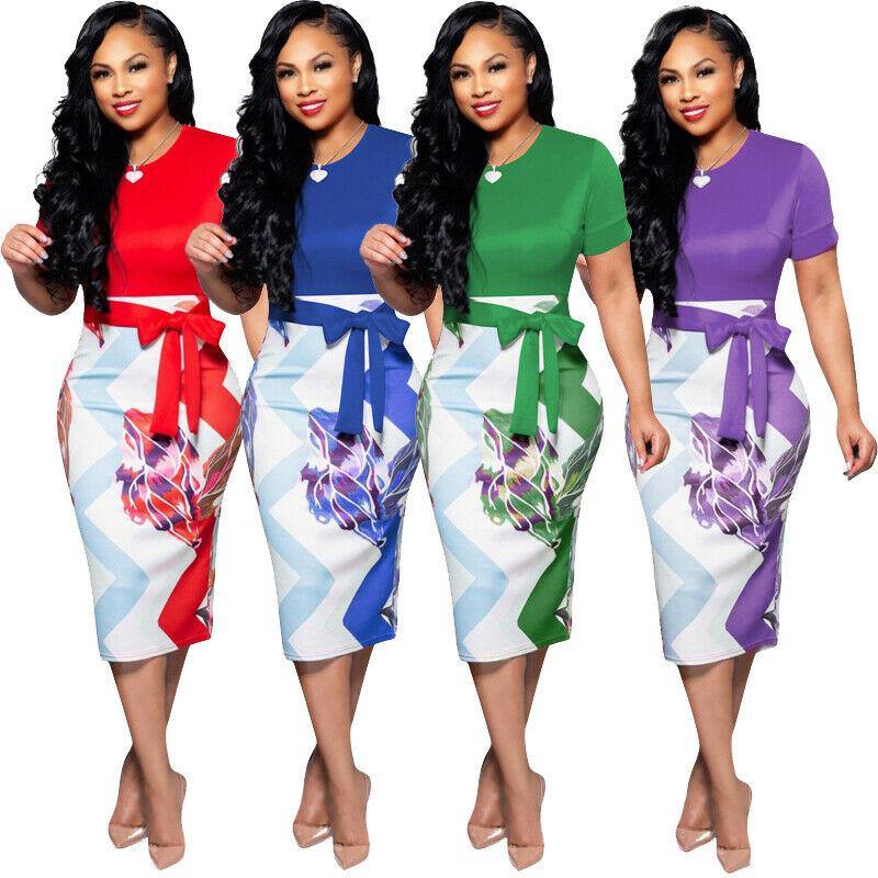 Casual Short Sleeve Bodycon Midi Dress-STYLEGOING
