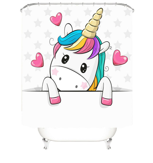 Unicorn Fabric Shower Curtain-STYLEGOING