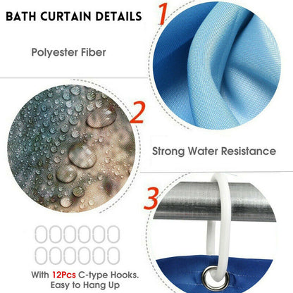 Merry Christmas Shower Curtain Bathroom Rug Set Bath Mat Non-Slip Toilet Lid Cover-Shower Curtain-Free Shipping at meselling99