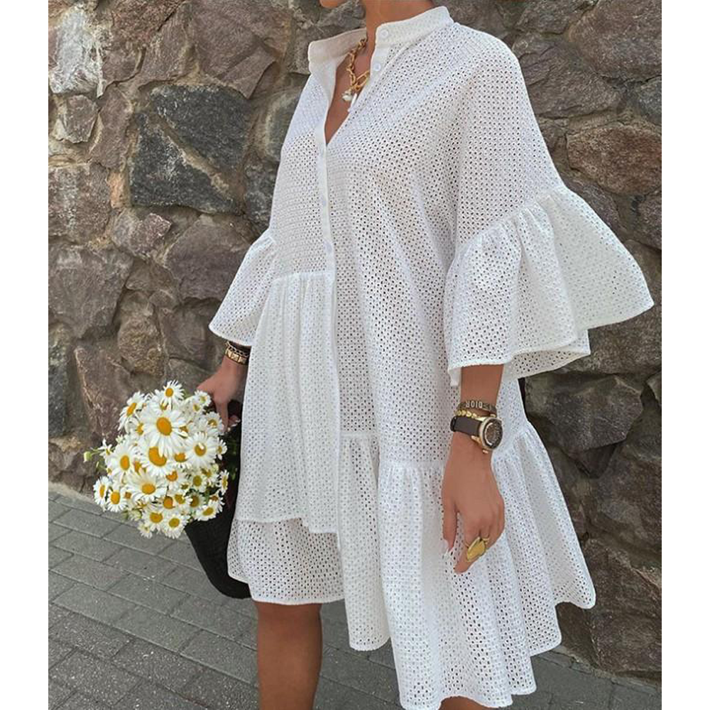 Fashion Turnover Collar Fall Women Dresses-STYLEGOING