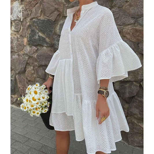 Fashion Turnover Collar Fall Women Dresses-STYLEGOING