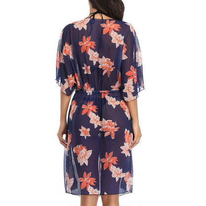 Chiffon Drawstring Midi Cover Up-STYLEGOING