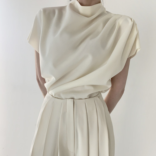 Elegant Designed Office Lady Shirts and Wide Legs Pants