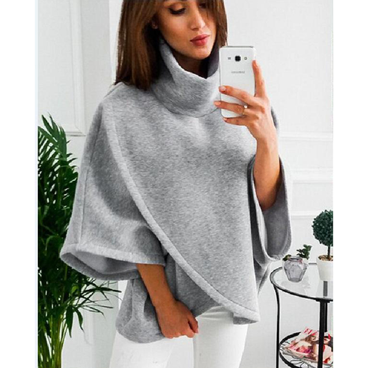 Women High Neck Irregular Fall Cape Hoodies-STYLEGOING