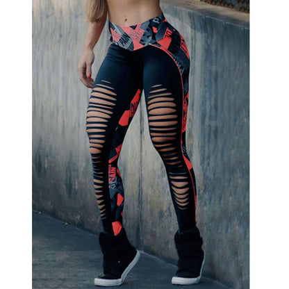 Sexy Letter Design See Through Yoga Leggings